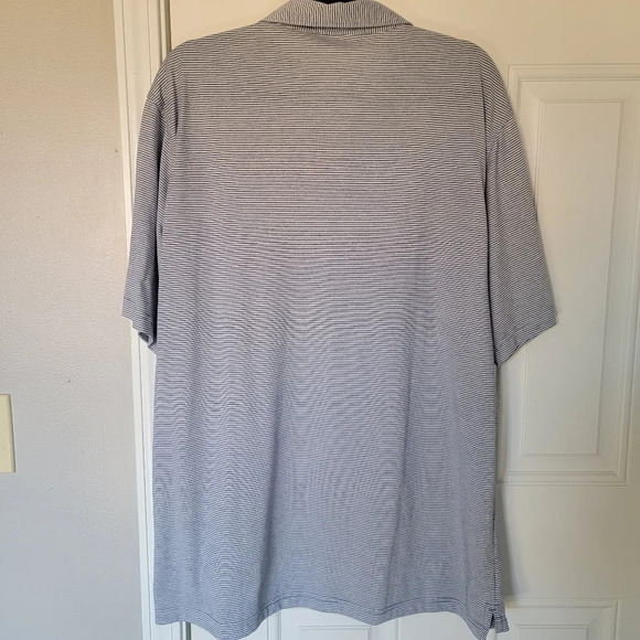 Peter Millar White And Heather Blue Striped Short Sleeve Golf Polo XL - Picture 3 of 6